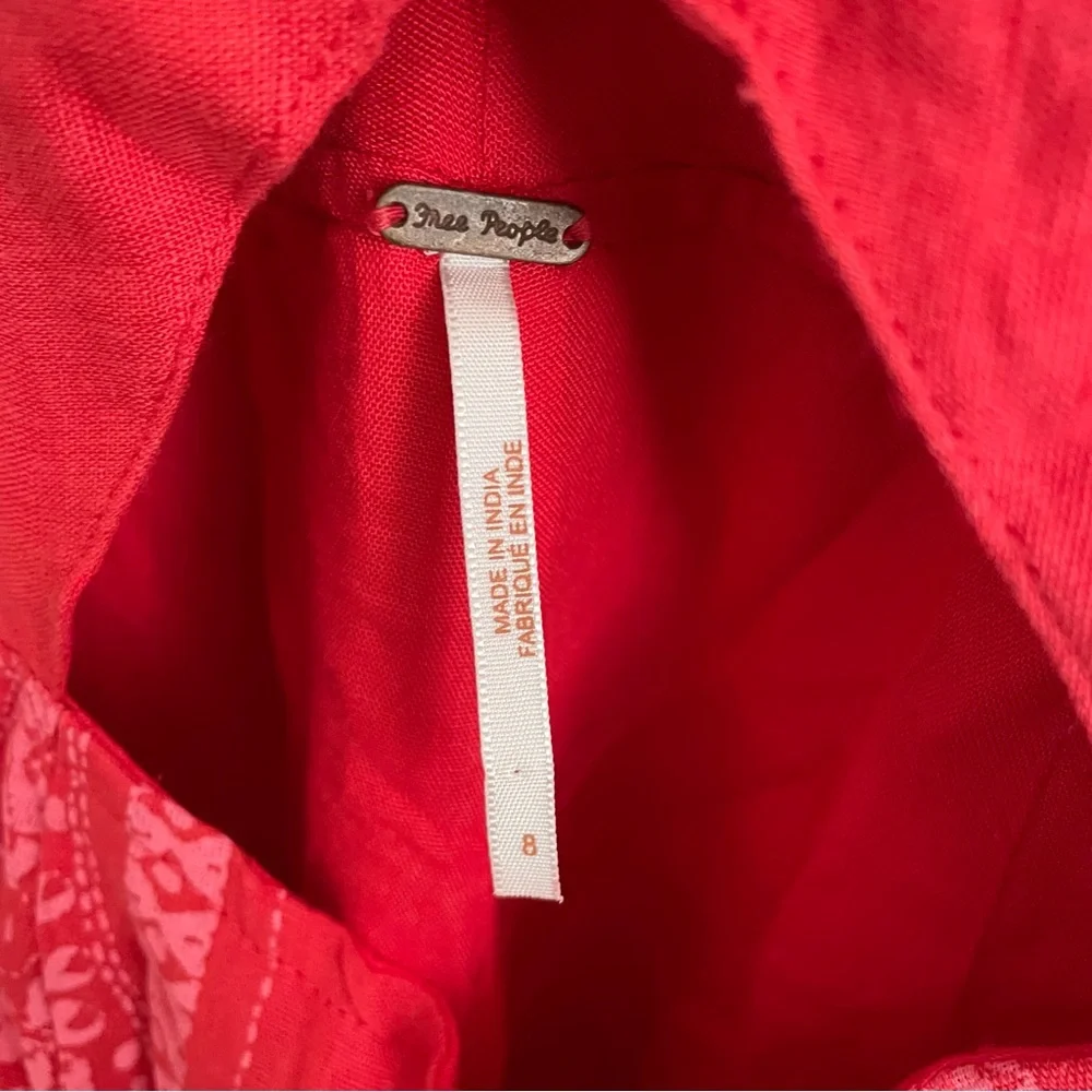 Free People Feel The Sun Bandana Patterned Jumpsuit Red Size 8 - Picture 11 of 12